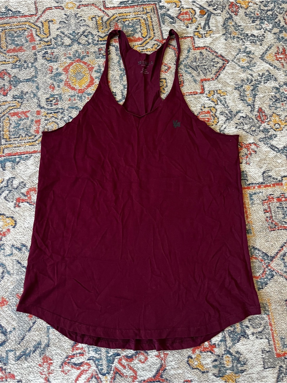 Maroon Racerback Tank Top - Athletic Sleeveless Top Gym Stringer Size XL
